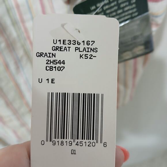 Lauren Ralph Lauren Linen Top Womens 3X NWT Striped Great Plains Band Collar - Picture 6 of 10